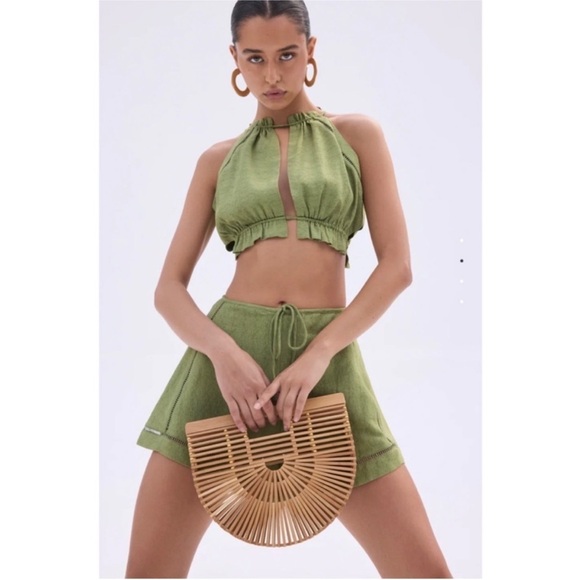 cult gaia Handbags - Cult Gaia Tan Bamboo Bag